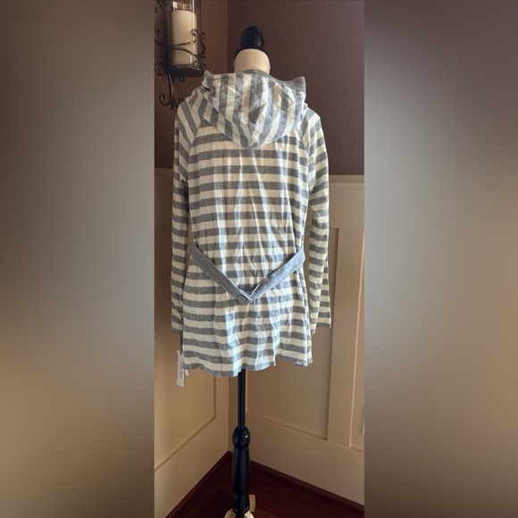 Calvin Klein Gray and white Striped Sweater Cardigan - Picture 5 of 11